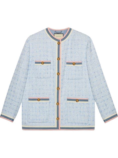 blue stripe gucci topcoat|gucci tweed jacket.